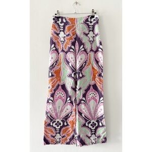 ZARA Colorful Paisley Print Wide Leg High Rise Pants Size Small (S)